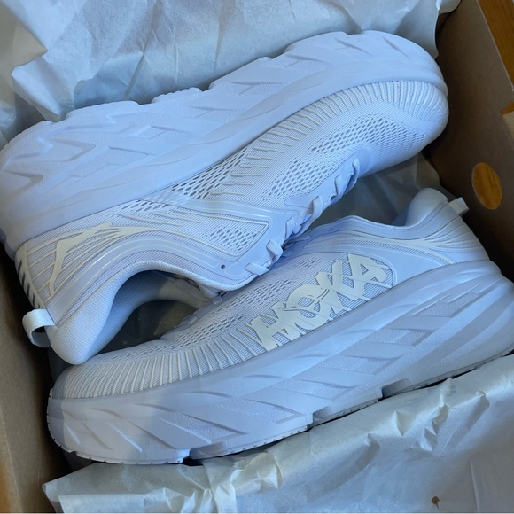 NWT Hoka Bondi 7 All White Hoka One One - Picture 4 of 15
